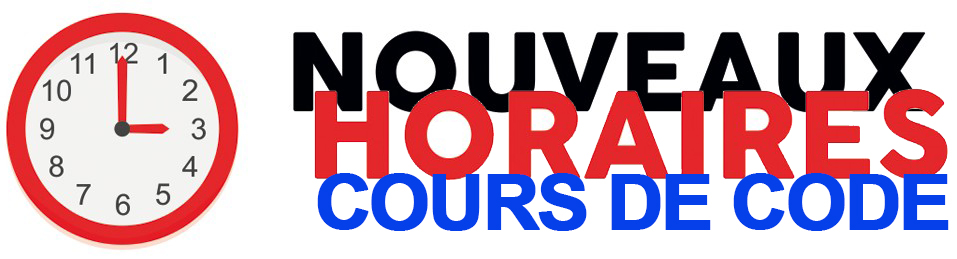 Nouveaux horaires cours de code